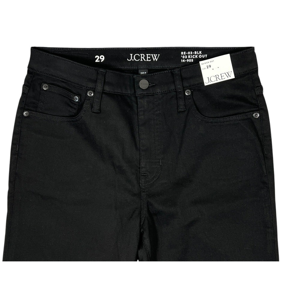 J. Crew '03 Kick Out Mid-Rise Crop Flare Jeans 29" Black Minimalist Stretchy NEW - Picture 5 of 9